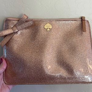 Kate Spade rose gold zipper pouch